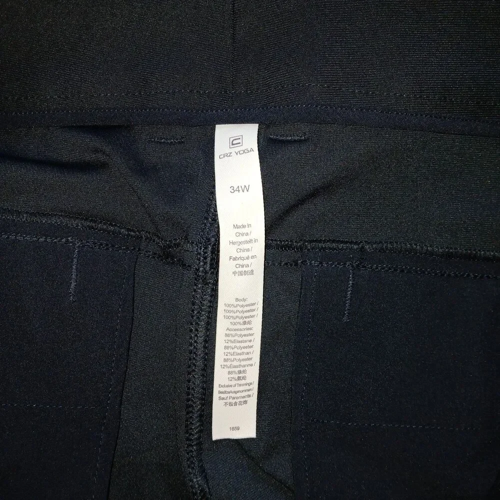 CRZ YOGA Womens L 34W  Minimalist Casual Career Zip Navy Blue Athletic Shorts